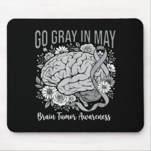 Tapis De Souris Tumeur cérébrale sensibilisation porter gris en ma
