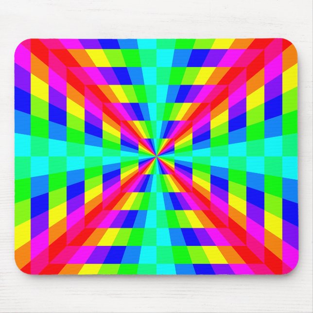 Tapis De Souris tunnel carré arc-en-ciel couleur (Devant)