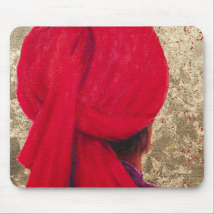 Tapis De Souris Turban rouge sur la feuille d'or 2014