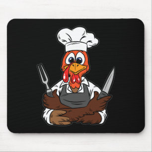Tapis De Souris Turquie Chef Thanksgiving Day Drôle Cuisine culina