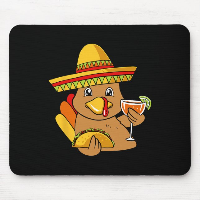 Tapis De Souris Turquie Manger Taco Thanksgiving Day Mexicain F (Devant)