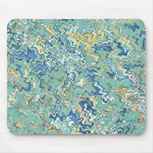 Tapis De Souris Turquoise bleu turquoise vert chic Motif unique (Devant)