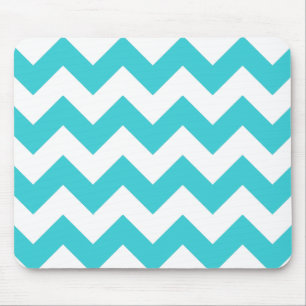 Tapis de souris turquoise et blanc de Chevron