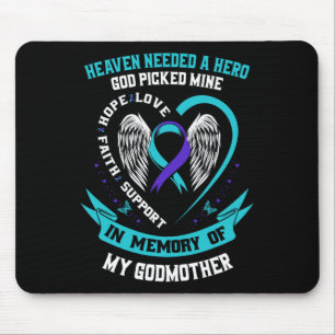 Tapis De Souris Turquoise Et Violet Ruban Suicide Sensibilisation