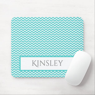 Tapis De Souris Turquoise simple Chevron personnalisé Pad de souri