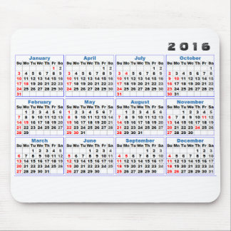Tapis De Souris Turquoise simple de Mousepad de 2016 calendriers
