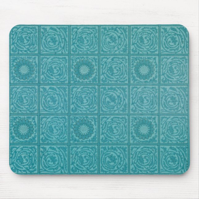 Tapis De Souris Turquoise Tile Motif (par William Morris) (Devant)