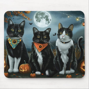 Tapis De Souris Tuxedo Chat Halloween Éffrayant