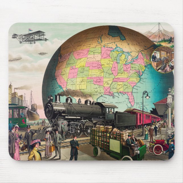 Tapis De Souris Twentieth Century Transport, Vintage 1910 (Devant)