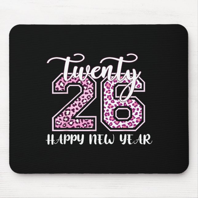 Tapis De Souris Twenty 26 2026 Happy New Year Leopard Pattern Wome (Devant)