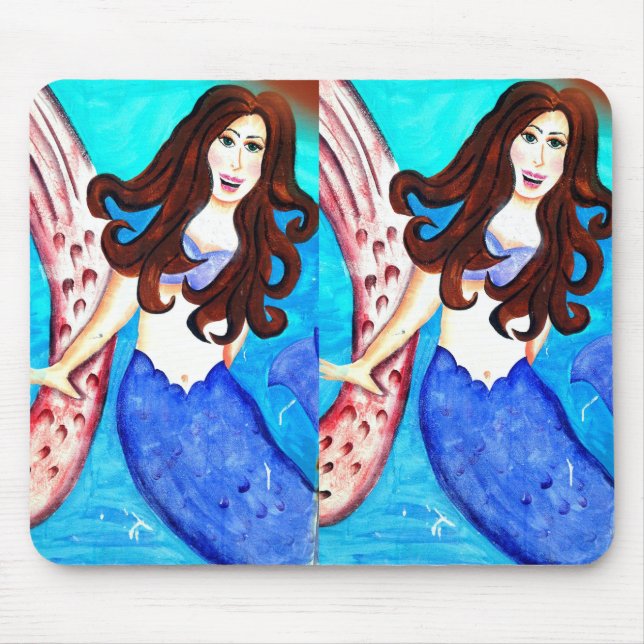 Tapis De Souris twin brunette mermaid mousepad (Devant)