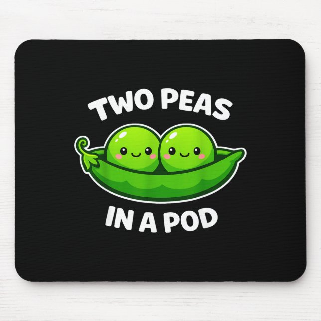 Tapis De Souris Two Peas In A D Cute Kawaii Funny  (Devant)