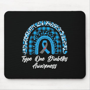 Tapis De Souris Type 1 Sensibilisation au diabète Mois arc-en-ciel