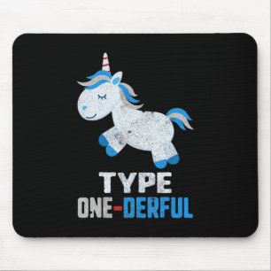 Tapis De Souris Type Un Diabète Dérivé T1 Sensibilisation Unicorne