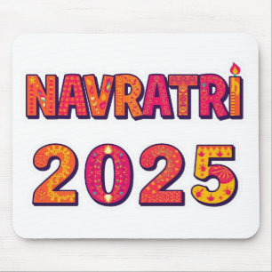 Tapis De Souris Typographie colorée du festival "NAVRATRI 2025"