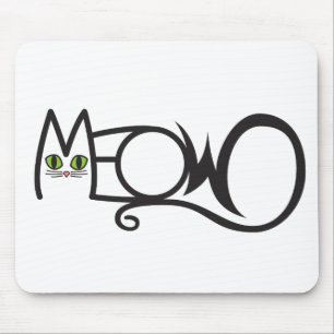 Tapis De Souris Typographie de chat Miaou