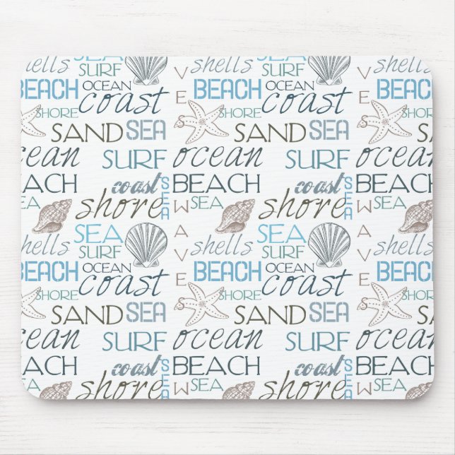 Tapis De Souris Typographie de plage (Devant)
