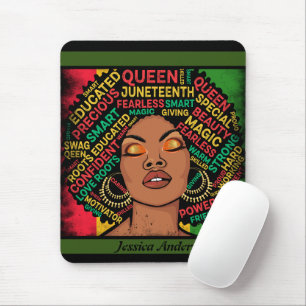 Tapis De Souris Typographie Motivative de la Femme Noire moderne S