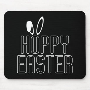 Tapis De Souris Typographie simple de Pâques Hoppy  Mousepad