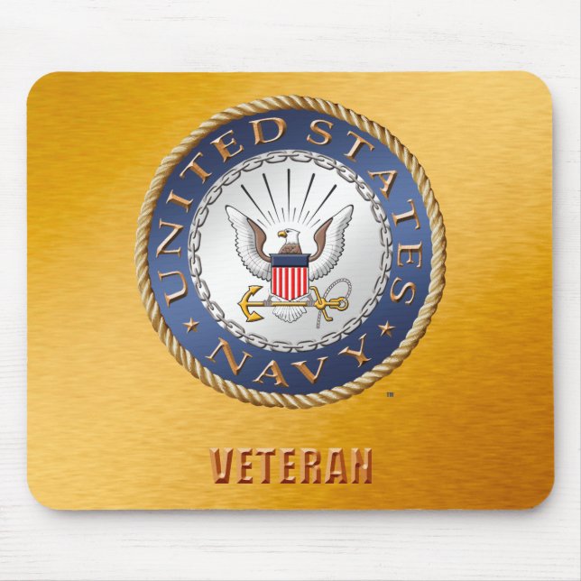 Tapis De Souris U.S. Vétéran Mousepad de marine (Devant)