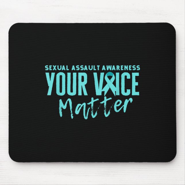 Tapis De Souris Ual Ault Awareness 2025 Ruban Turquoise Votre Voix (Devant)