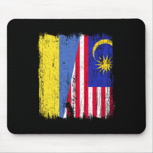Tapis De Souris Ukraine Malaisie Demi-Drapeau Ukrainien Malaisien