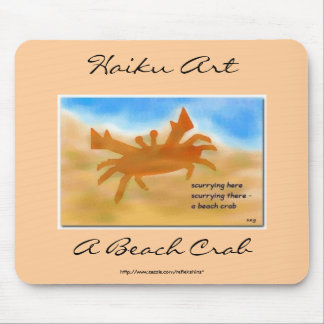 Tapis De Souris Un art Mousepad de Haiku de crabe de plage