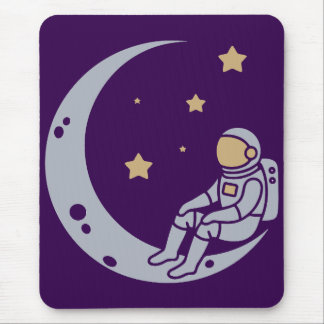 Tapis De Souris Un astronaute sur la conception de la lune du croi