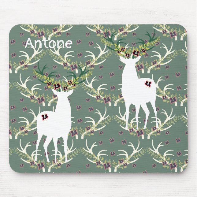 Tapis De Souris Un cerf sur Hunter Green (Devant)