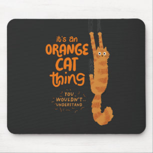 Tapis De Souris Un Chat Orange - Drôle Tabby Chat Accroché Sur