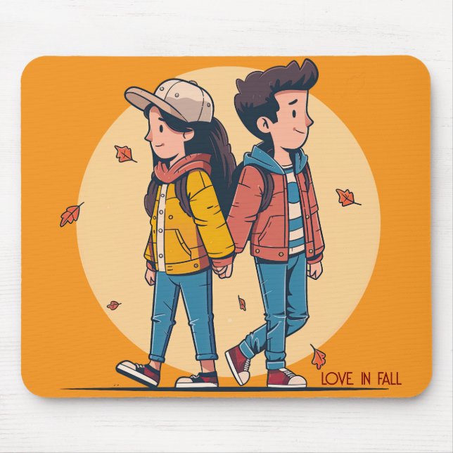 Tapis De Souris Un couple se tenant la main en marchant ensemble à (Devant)