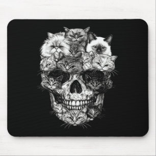 Tapis De Souris Un crâne mais son chat Kitty squelette Halloween c
