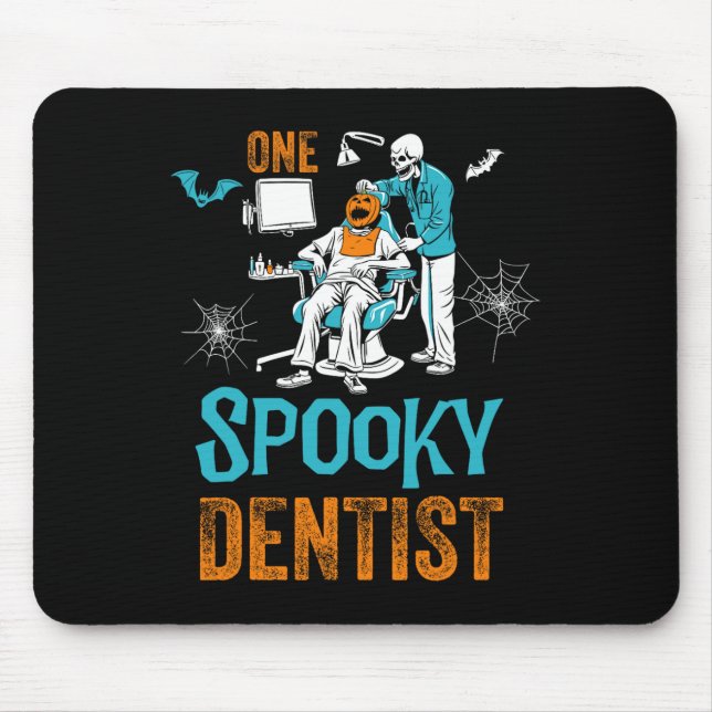 Tapis De Souris Un Dentiste Éffrayant Craindre Dental Halloween Sq (Devant)