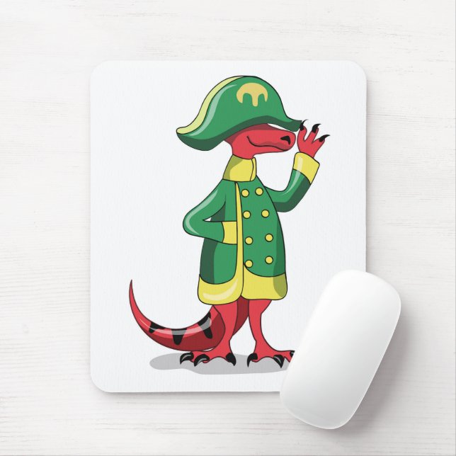 Tapis De Souris Un Dessin Tyrannosaur Rex Habillé Comme Napoléon. (Avec souris)