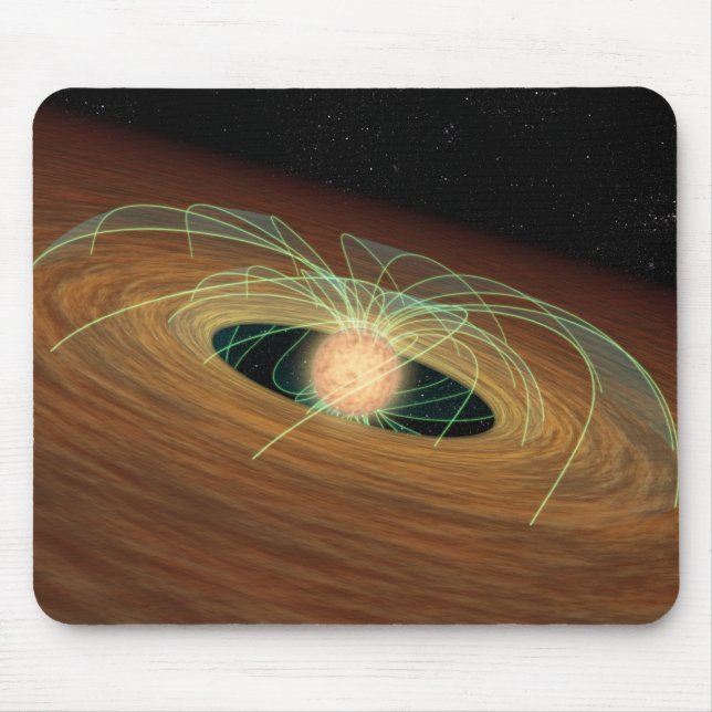 Tapis De Souris Un disque poussiéreux formant une planète en orbit (Devant)