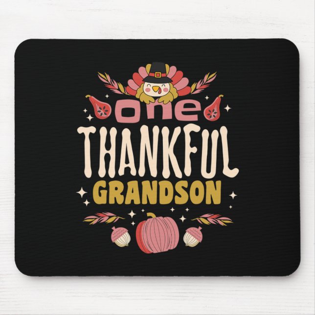 Tapis De Souris Un Grandson Remercié Tee Automne Thanksgiving Auto (Devant)