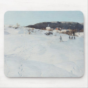 Tapis De Souris Un jour d'hiver en Norvège, 1886