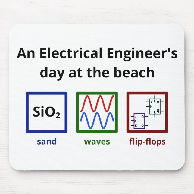 Tapis De Souris Un jour d'ingénieur électrique à la plage (Devant)