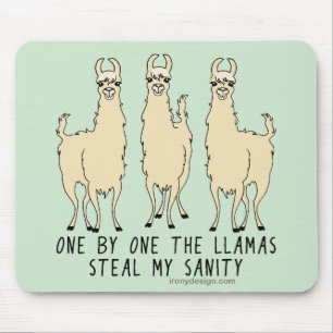 Tapis De Souris Un les lamas volent ma santé d'esprit drôle
