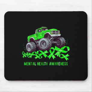 Tapis De Souris Un Monster Truck roule sur un ruban de sensibilisa