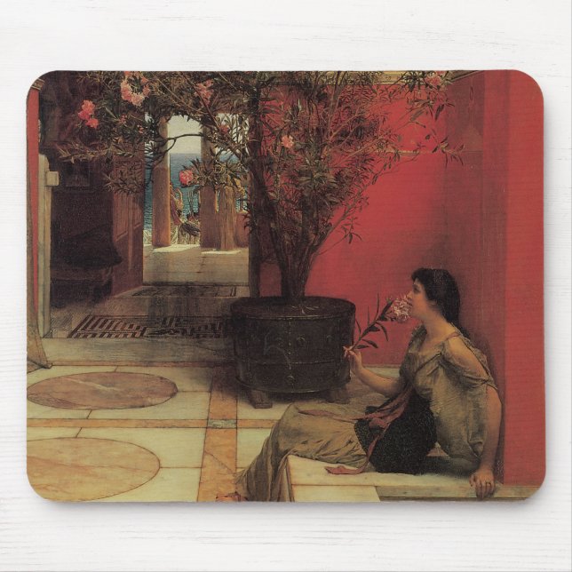 Tapis De Souris Un Oleander par Alma Tadema, Fleurs de collection (Devant)