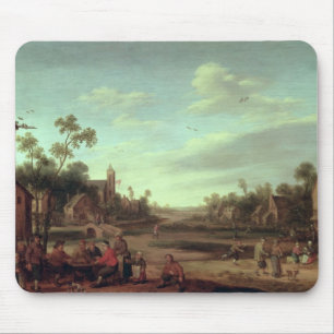 Tapis De Souris Un paysage boisé de rivière, 1646