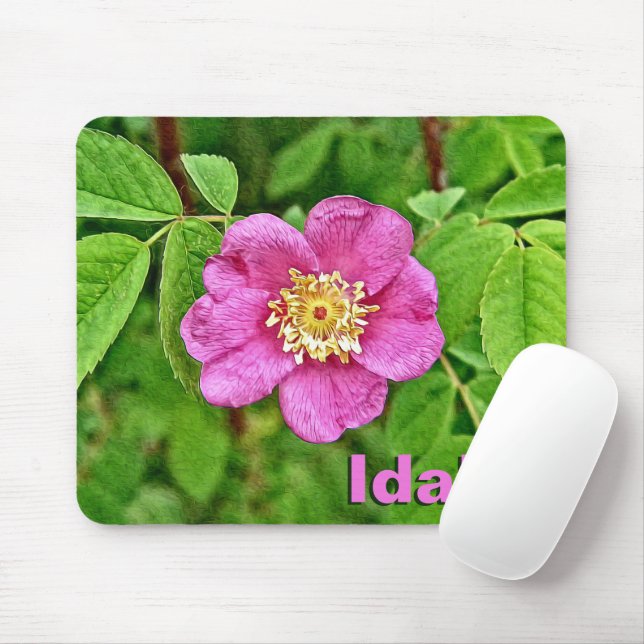 Tapis De Souris Un Rose sauvage - Idaho (Avec souris)