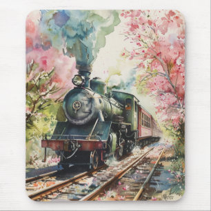 Tapis De Souris Un train au printemps