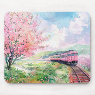 Tapis De Souris Un train au printemps