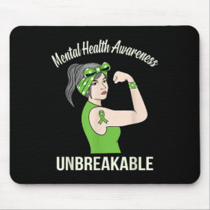 Tapis De Souris Unbreakable Mental Health Awareness Graphique de s