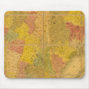 Tapis De Souris Une carte des États de la Nouvelle-Angleterre