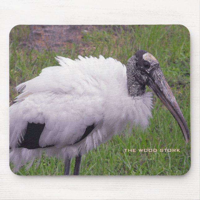 Tapis De Souris Une cigogne en bois (Devant)