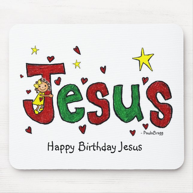 Tapis De Souris Une étreinte de Jésus de joyeux anniversaire de (Devant)