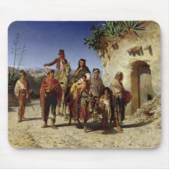 Tapis De Souris Une famille gitane sur la route, c.1861 (Devant)